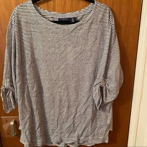 Adrienne Vittadini Linen Top with Buttons - 1X